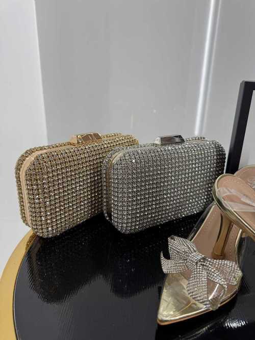 T105 Torebka Wizytowa  Cyrkonie Złota