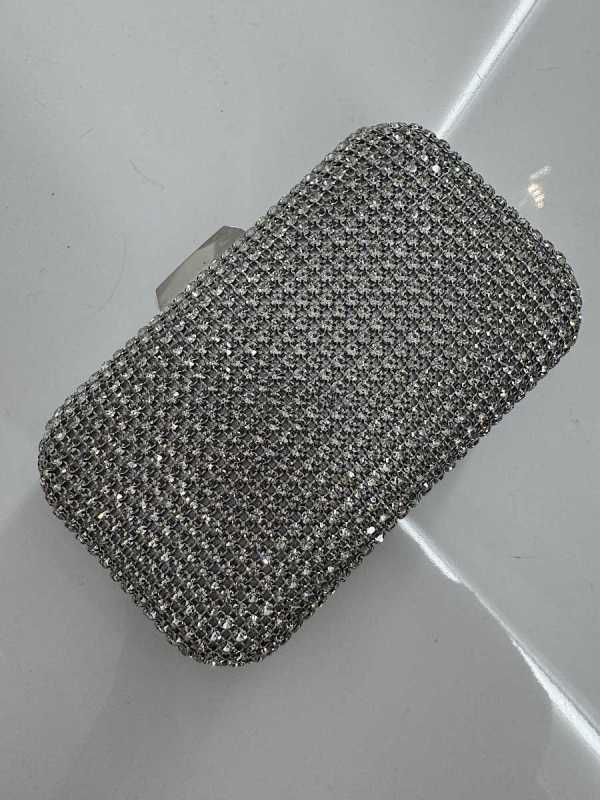 T105 Torebka Wizytowa  Cyrkonie Srebrna