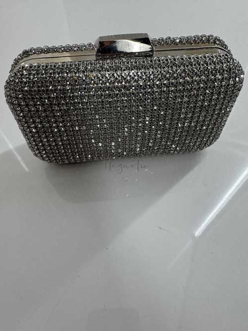 T105 Torebka Wizytowa  Cyrkonie Srebrna