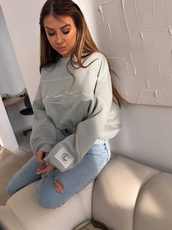 LC788 Bluza Oversize LaCoca Aura Pistacja