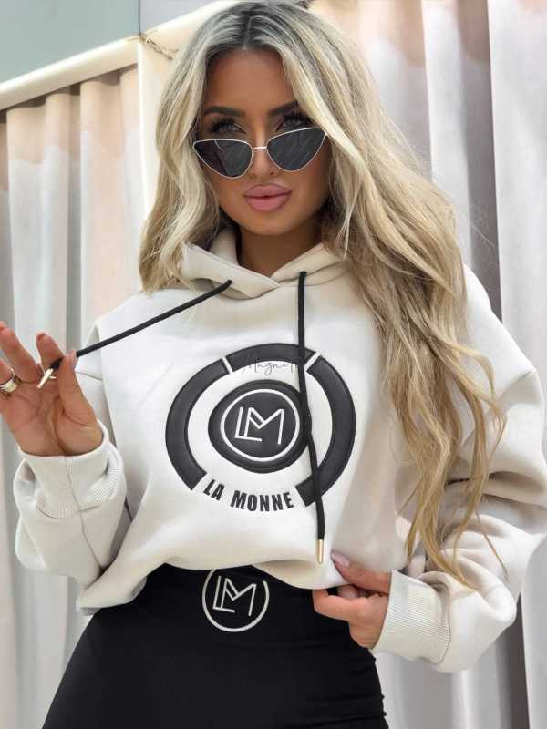 LM143 Dresowa Bluza La Monne Bella Beżowa