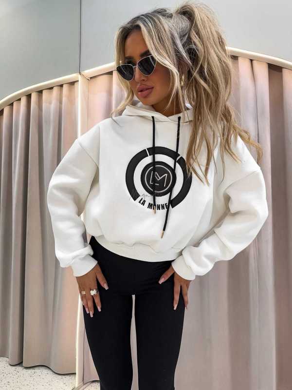 LM760 Dresowa Bluza La Monne Bella Biała