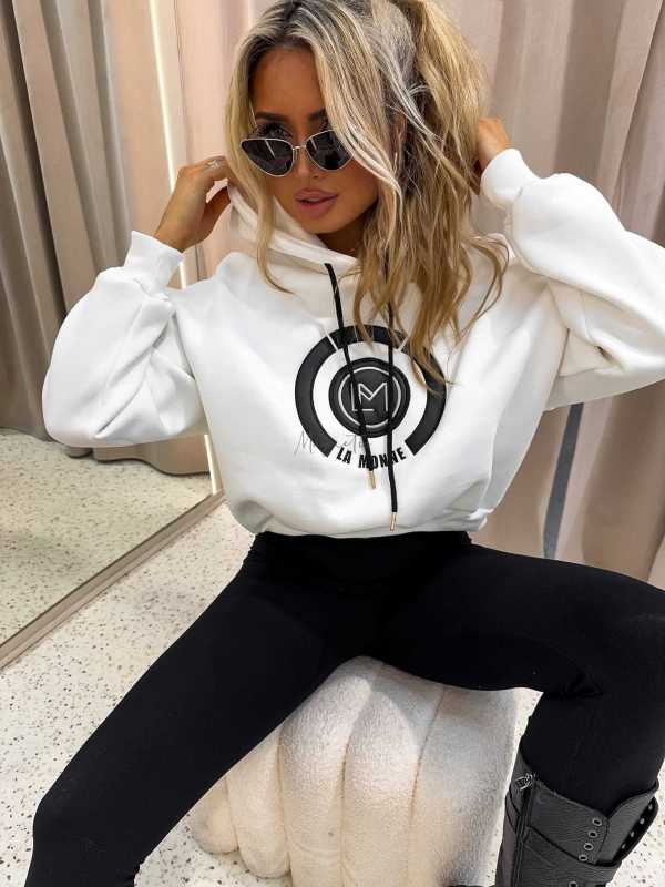 LM760 Dresowa Bluza La Monne Bella Biała