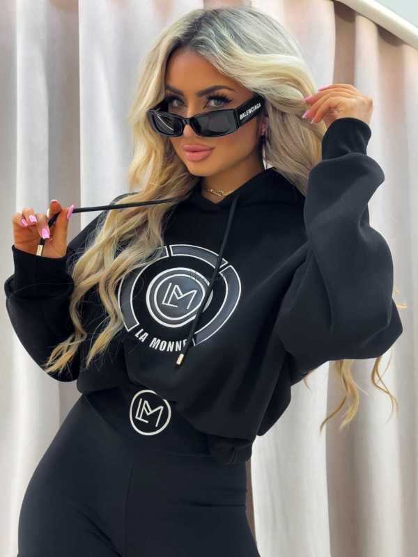 LM143 Dresowa Bluza La Monne Bella Czarna