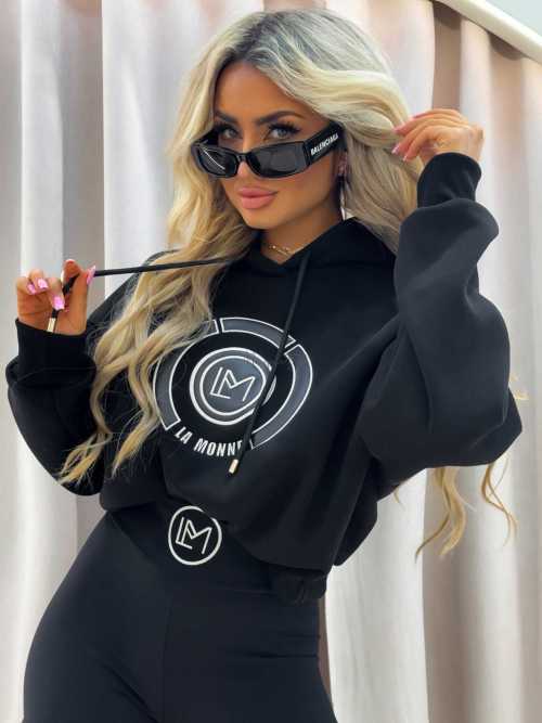 LM760 Dresowa Bluza La Monne Bella Czarna