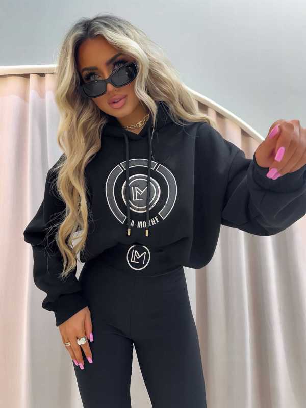 LM760 Dresowa Bluza La Monne Bella Czarna