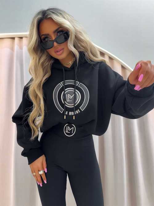 LM760 Dresowa Bluza La Monne Bella Czarna