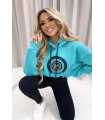 LM143 Dresowa Bluza La Monne Bella Turkusowa