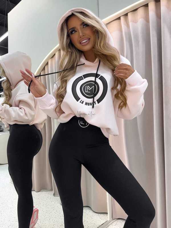 LM143 Dresowa Bluza La Monne Bella Jasny Róż