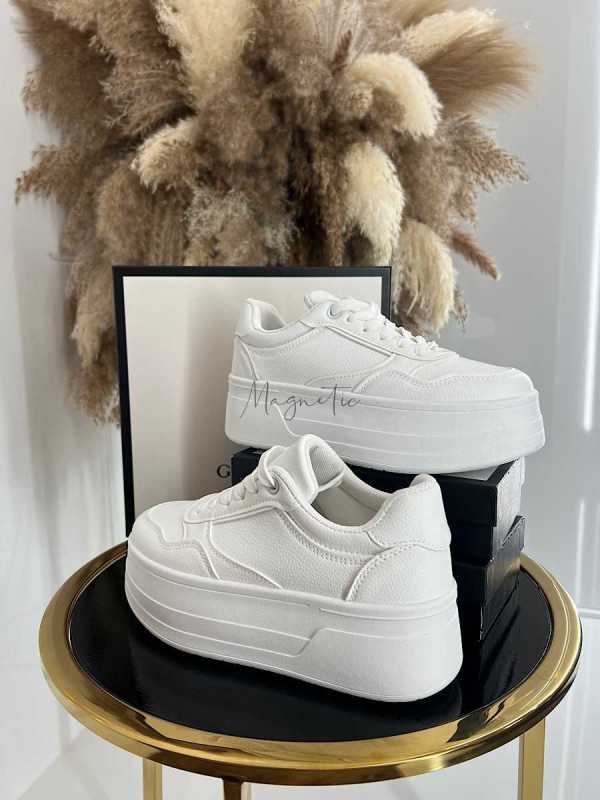 B155 Buty Sneakersy Damskie Białe