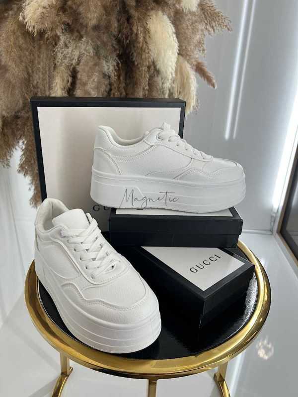 B155 Buty Sneakersy Damskie Białe