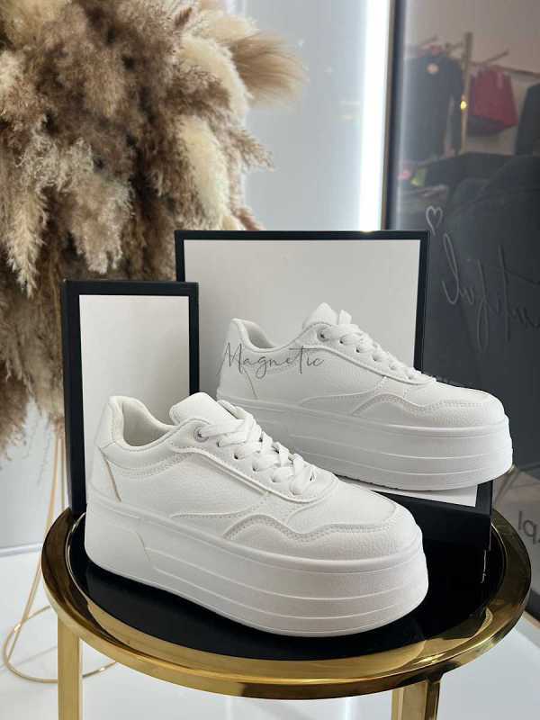 B155 Buty Sneakersy Damskie Białe