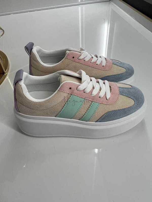 B156 Buty Sneakersy Damskie Multi w stylu retro