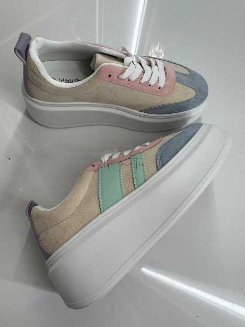 B156 Buty Sneakersy Damskie Multi w stylu retro