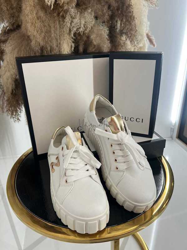 B160 Buty Sneakersy Damskie na platformie z ozdobnym logo