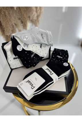 S162 Skarpetki Bawełniane z cekinami  Pesail 5 par 35-38