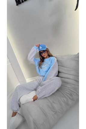 MG138  Komplet Dresowy Millagro Concept niebiesko-szary