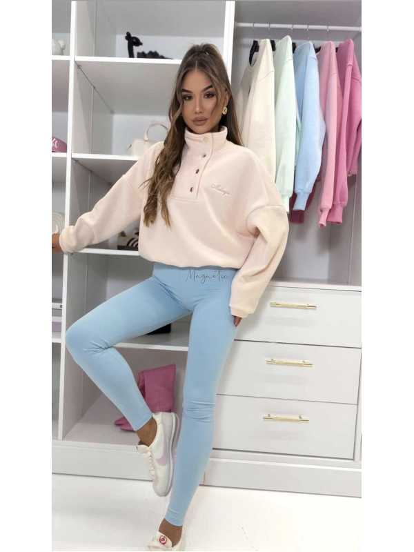 ML401 Legginsy Modelujące Damskie Millagro Naszywka z Logo Błękitne