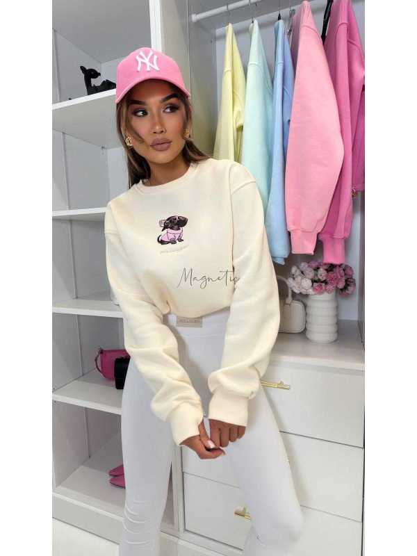 ML401 Legginsy Modelujące Damskie Millagro Naszywka z Logo Białe