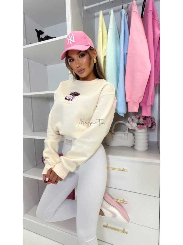 ML401 Legginsy Modelujące Damskie Millagro Naszywka z Logo Białe