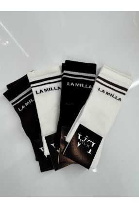 ML949 Skarpetki La Milla Logo Brązowe