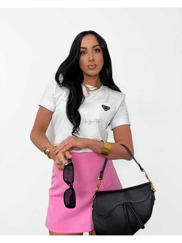 LM153 T-shirt La Milla biały z kieszonką