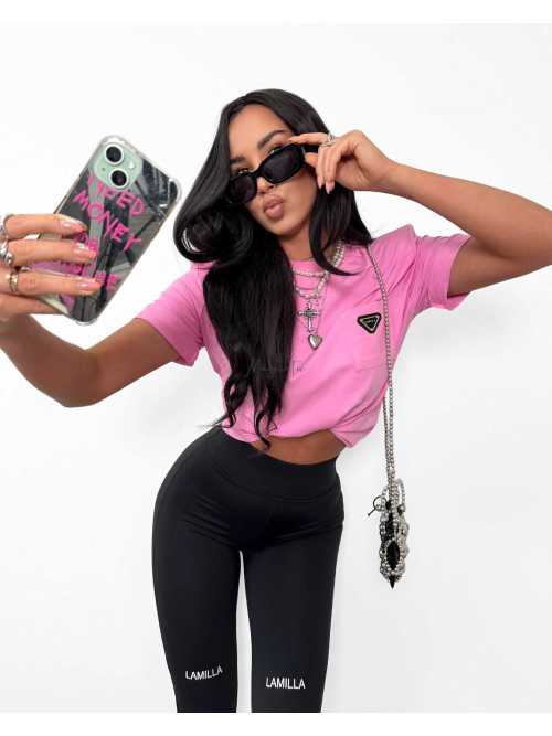 LM153 T-shirt La Milla Różowy z Kieszonką