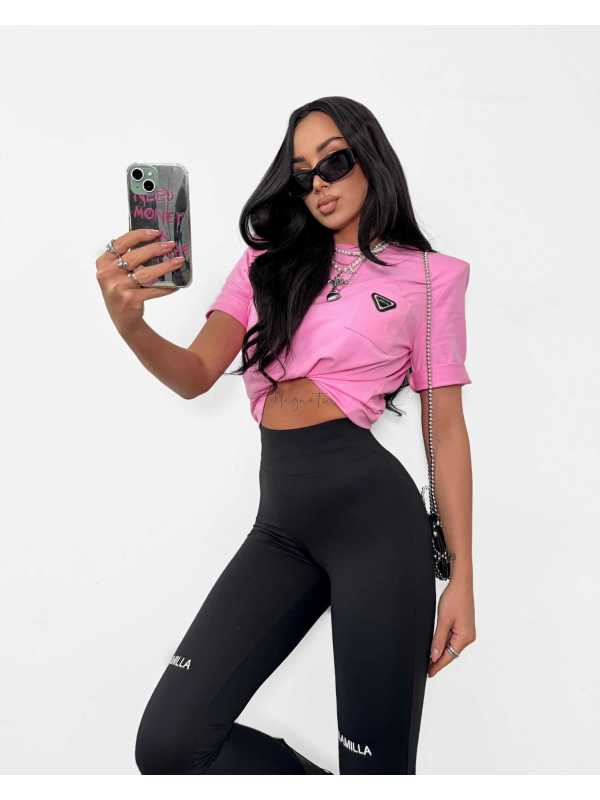 LM153 T-shirt La Milla Różowy z Kieszonką