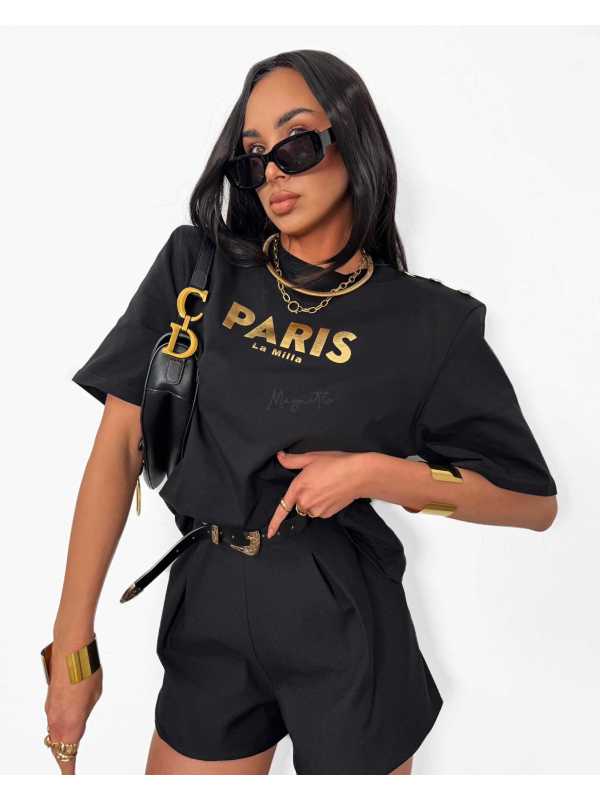 LM152 T-shirt La Milla Paris Czarny