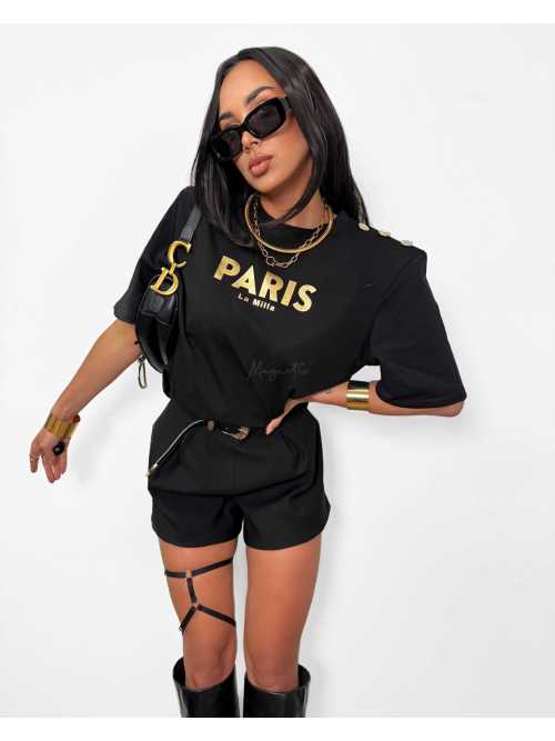 LM152 T-shirt La Milla Paris Czarny