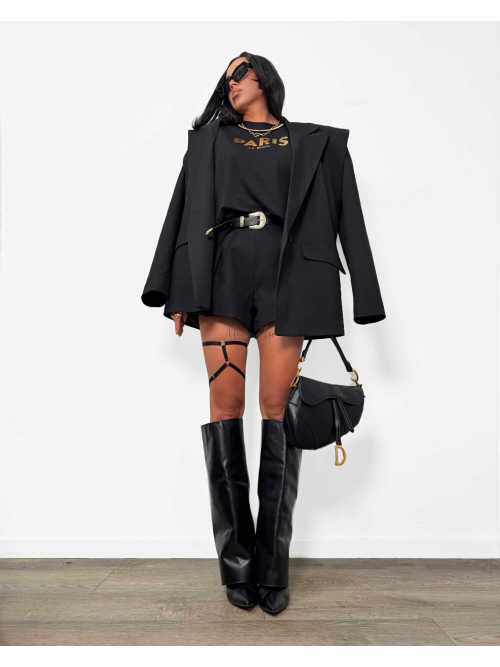 LM152 T-shirt La Milla Paris Czarny