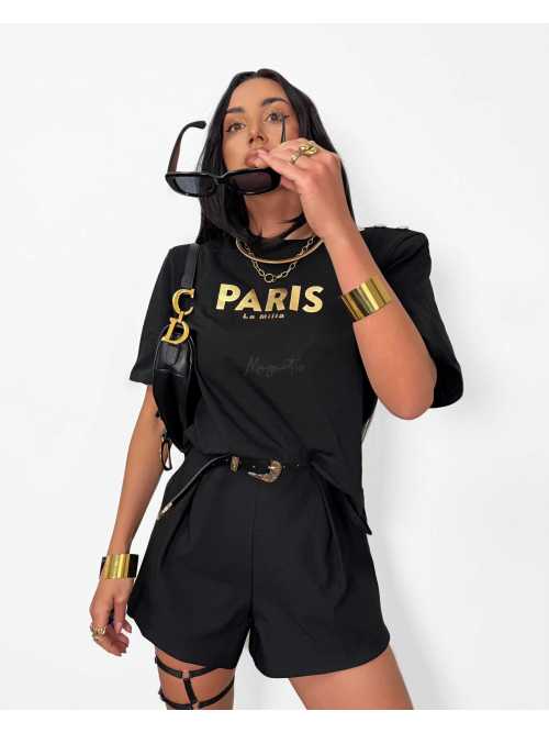 LM152 T-shirt La Milla Paris Czarny