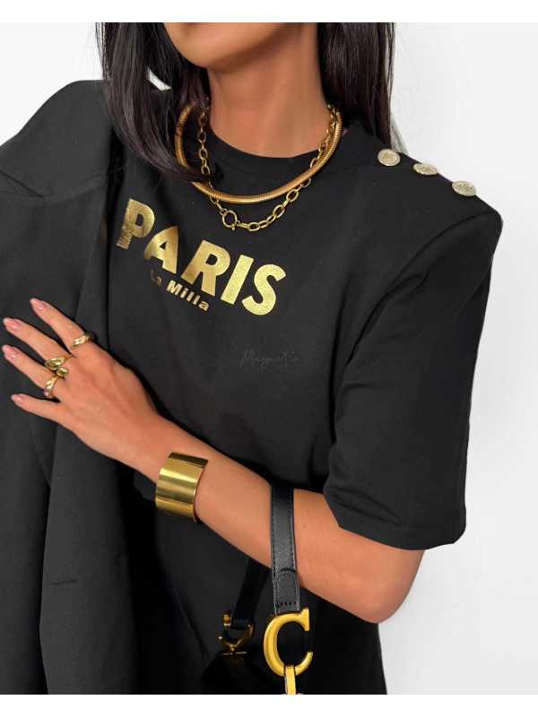 LM152 T-shirt La Milla Paris Czarny