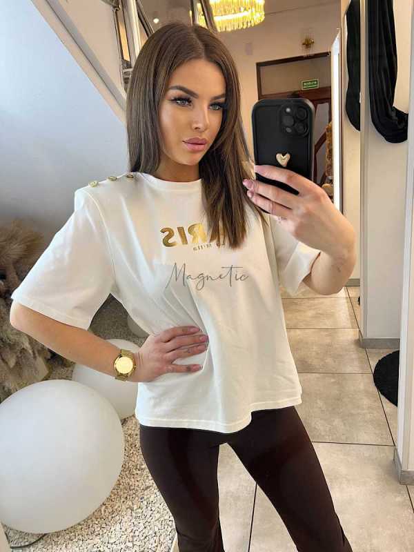 LM152 T-shirt La Milla Paris Biały