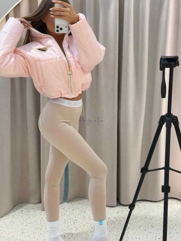 MM165 Pikowana Wiosenna Kurtka Mia Maison Różowa