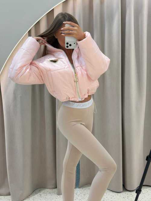 MM165 Pikowana Wiosenna Kurtka Mia Maison Różowa