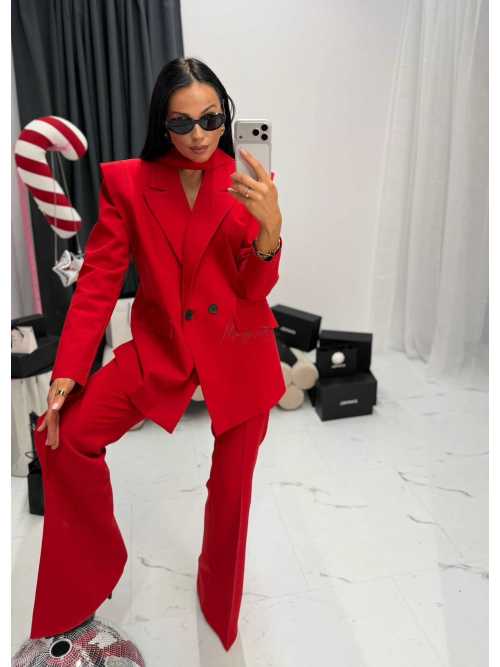 LM068 Eleganckie Spodnie La Milla Dzwony Czerwone