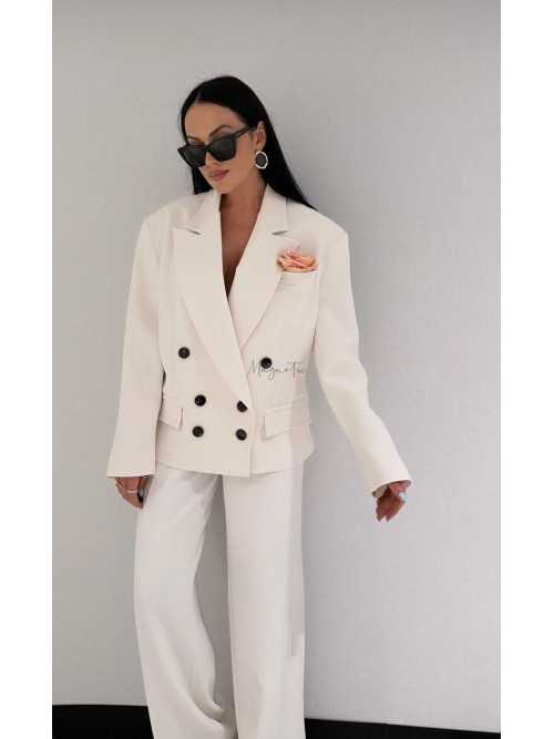 LM920 Elegancka Marynarka Damska La Milla Biala