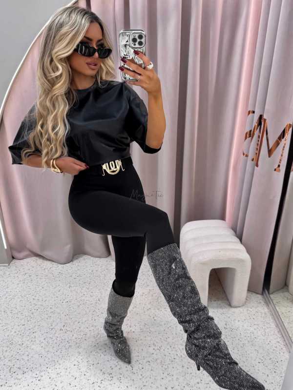 LM210 Modelujące Legginsy La Monne + Pasek Czarne