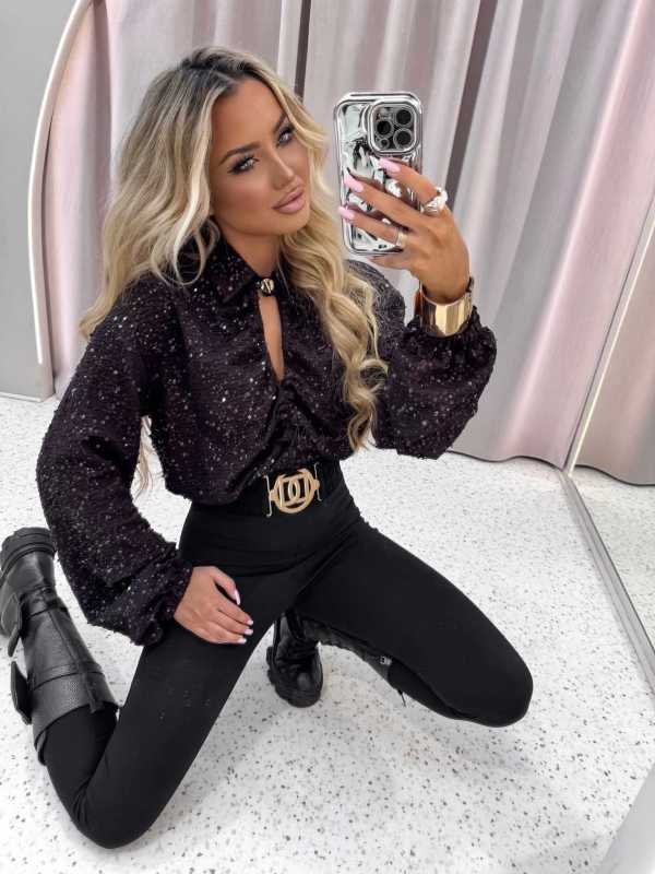 LM210 Modelujące Legginsy La Monne + Pasek Czarne