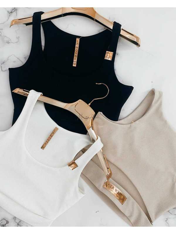 LM736 Bluzka Top La Monne Line Czarna