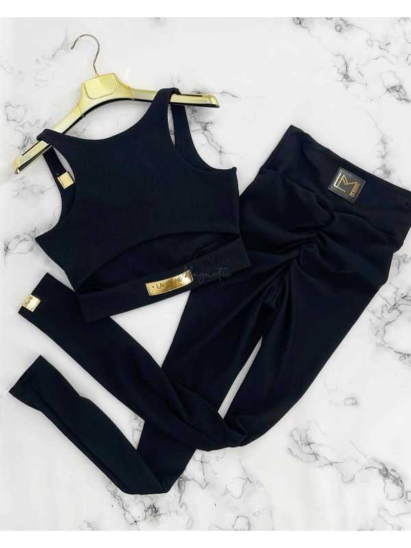 LM736 Bluzka Top La Monne Line Czarna