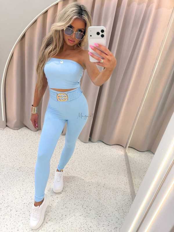 LM208 Top Opaska na Biust Line Błękitna