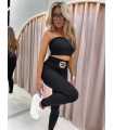 LM210 Modelujące Legginsy La Monne + Pasek Czarne