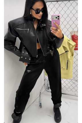 LM172  Kurtka Skórzana Ramoneska La Milla Premium Czarna