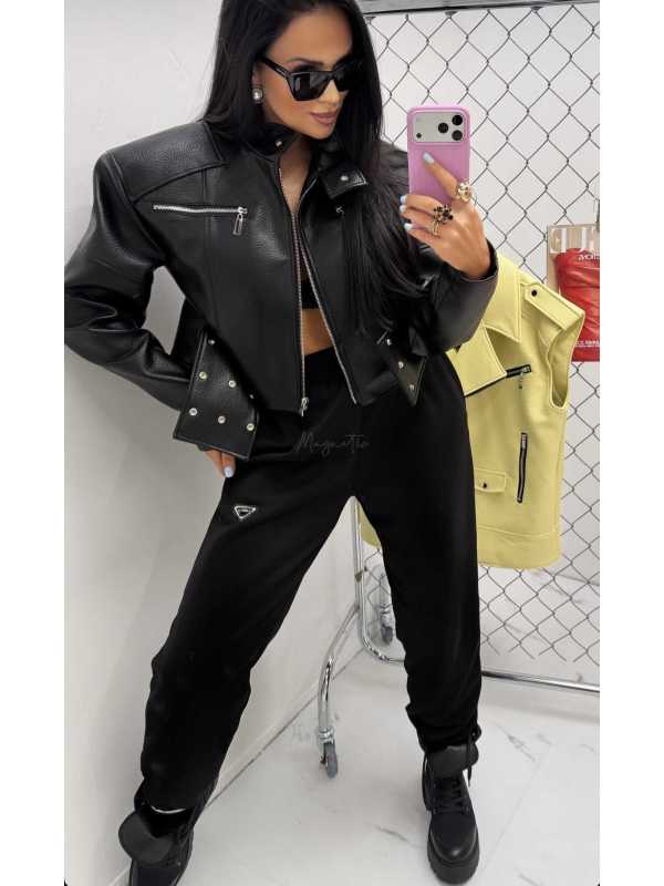 LM172  Kurtka Skórzana Ramoneska La Milla Premium Czarna