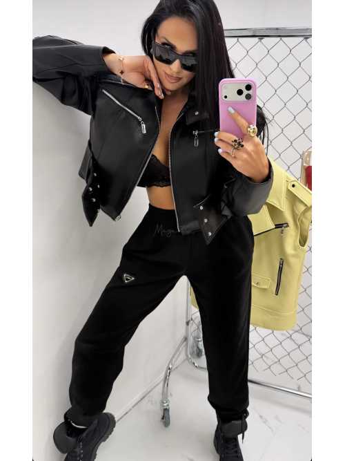 LM172  Kurtka Skórzana Ramoneska La Milla Premium Czarna