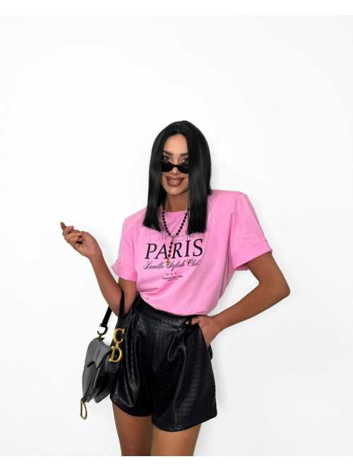 LM154 T-shirt La Milla Paris Haftowane Logo Różowy
