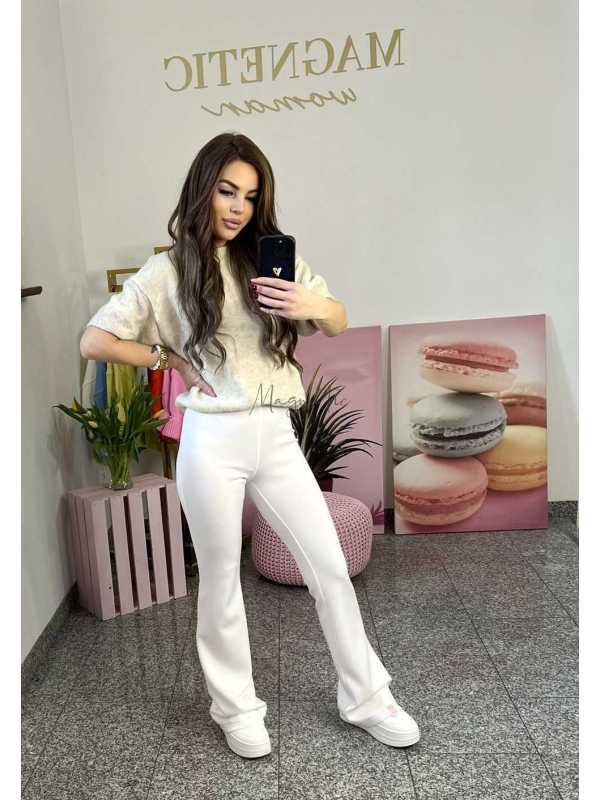 SW193 Sweter Damski z Krótkim Rękaw Verona Beżowy