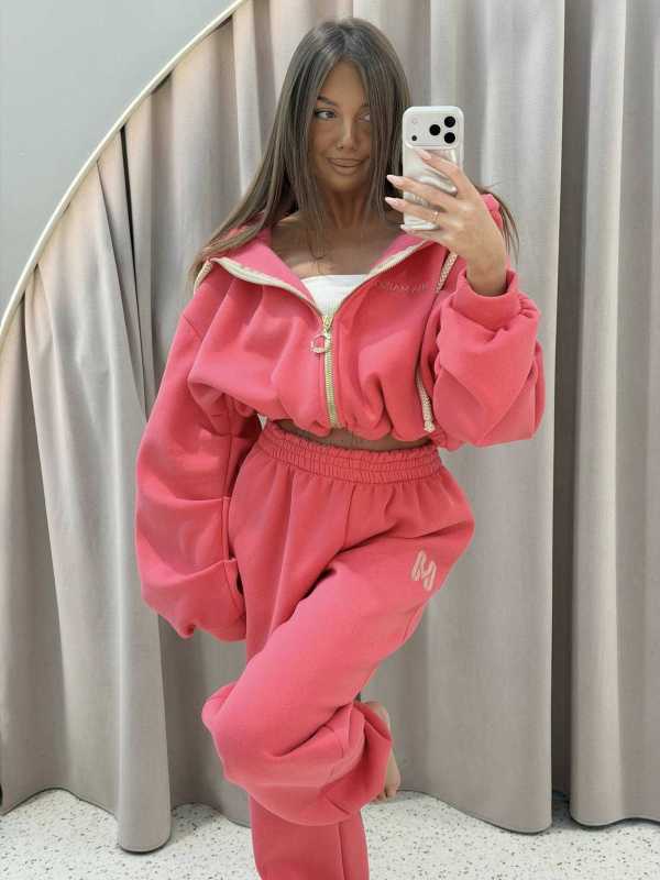 MM858 Komplet Dresowy Damski Sportowy Airport Mia Maison  Koral